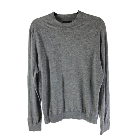 Massimo Dutti Mens Sweater Extrafine Wool Blend Crew Neck Gray L? - Picture 1 of 4